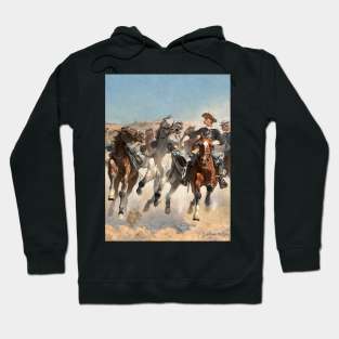 Dismounted The Fourth Troopers Moving the Led Horses (1890) by Frederic Remington Hoodie